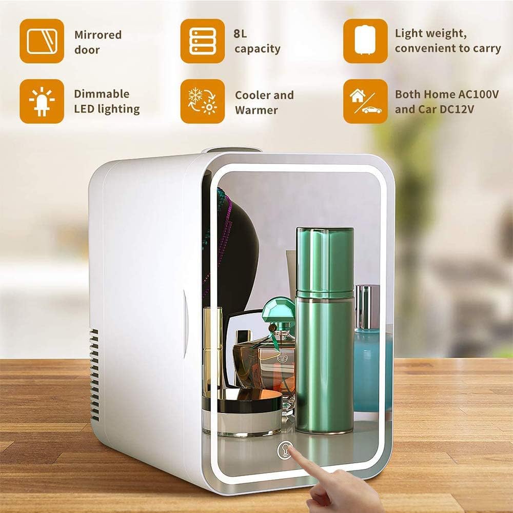 Frižider za šminku sa ogledalom i LED svetlom – CosmCare