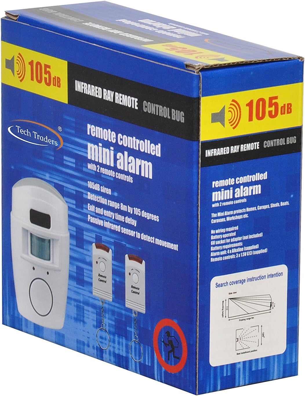 Bežični PIR senzorski alarm + 2 daljinska upravljača