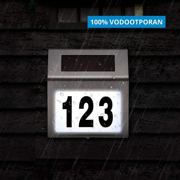 Solarni svetleći kućni broj i led lampa