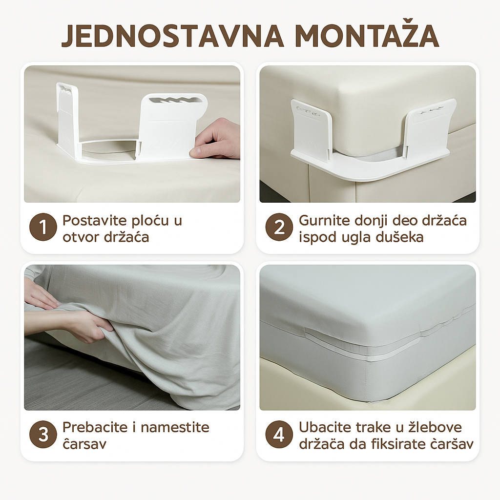 Nevidljivi držači za čaršav (4 kom) | EVOHOLD