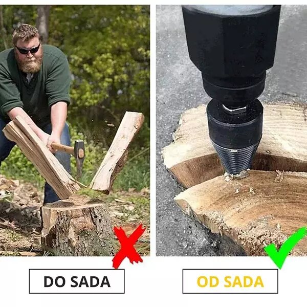 Drvena cepača sa konusnom burgijom