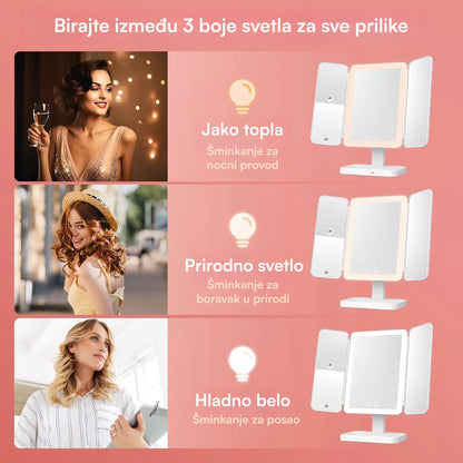 Sklopivo Ogledalo sa LED svetlom - SuperStar